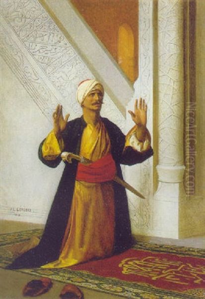 At Prayer Oil Painting by Jean-Leon Gerome