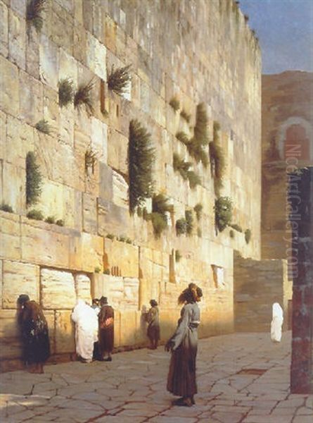 Solomon's Wall, Jerusalem (the Wailing Wall) Oil Painting by Jean-Leon Gerome