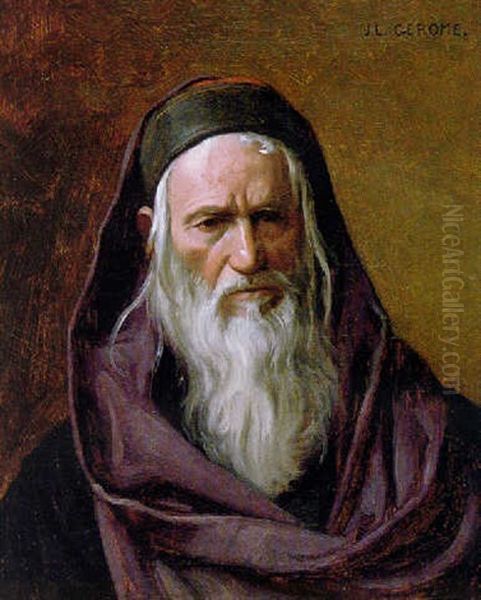 Portrait Of A Sephardi Oil Painting by Jean-Leon Gerome