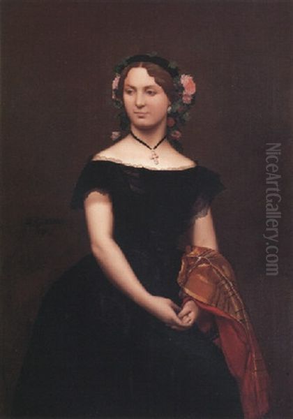 Portrait De Mlle Durand Oil Painting by Jean-Leon Gerome