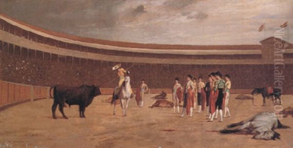 Taureau Et Picador Oil Painting by Jean-Leon Gerome