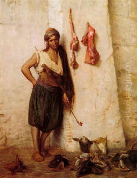 A Turkish Butcher In Jerusalem (boucher Turc A Jerusalem) Oil Painting by Jean-Leon Gerome