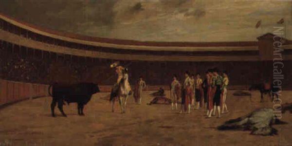 Taureau Et Picador Oil Painting by Jean-Leon Gerome