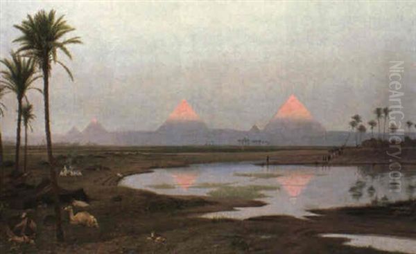 Sunrise In The Desert Oil Painting by Jean-Leon Gerome