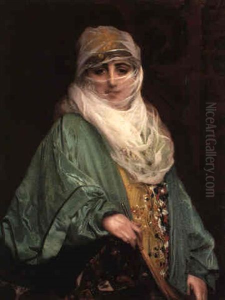 Femme De Constantinople, Debout Oil Painting by Jean-Leon Gerome