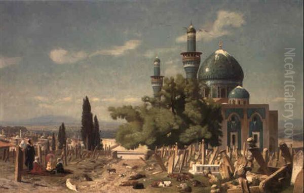 Les Champs De Repos, Brousse (mosquee Verte) Oil Painting by Jean-Leon Gerome