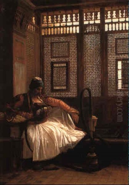 Arnaute Fumant Oil Painting by Jean-Leon Gerome