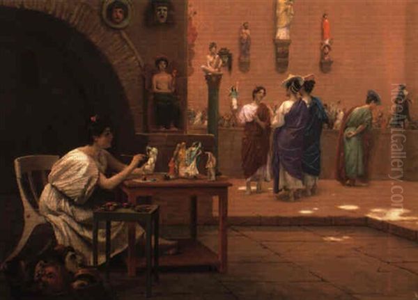 Sculpturae Vitam Insuflat Pictura' Or 'atelier De Tanagra Oil Painting by Jean-Leon Gerome