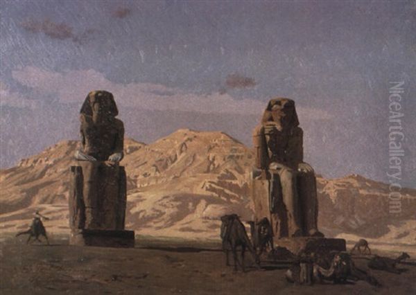 Les Colosses De Memnon Oil Painting by Jean-Leon Gerome