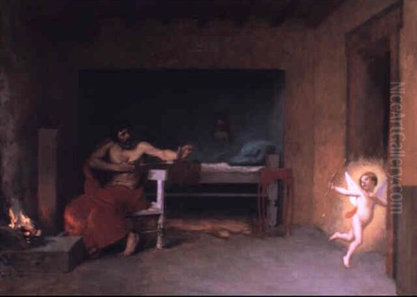 Anacreon 3: Cupid S'enfuit Oil Painting by Jean-Leon Gerome