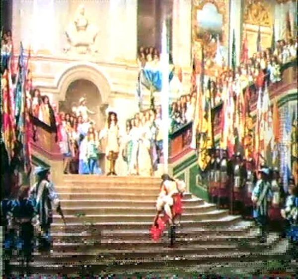 La Reception De Conde A Versailles Oil Painting by Jean-Leon Gerome