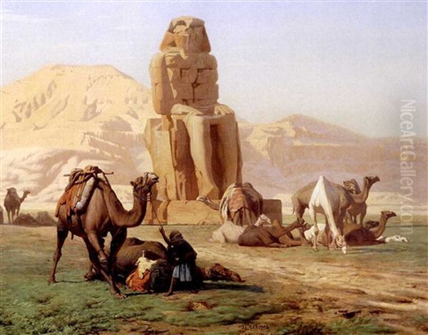 The Colossus Of Memnon Oil Painting by Jean-Leon Gerome