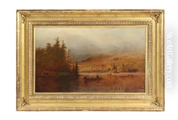 Fall Fishing Party Oil Painting by Samuel Lancaster Gerry