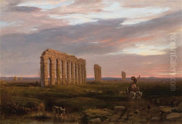 Roman Ruins Oil Painting by Samuel Lancaster Gerry