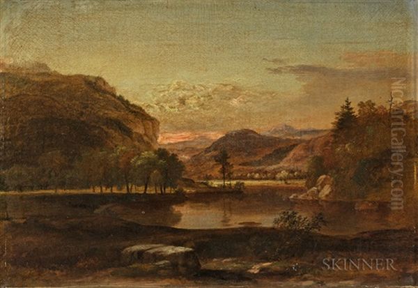 Mountain Landscape With Foreground Lake Oil Painting by Samuel Lancaster Gerry