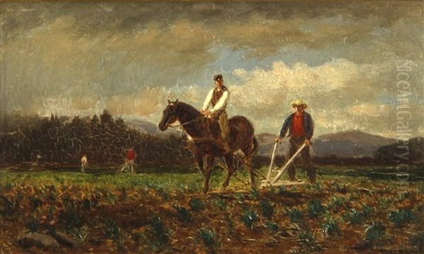 Ploughing Scene Oil Painting by Samuel Lancaster Gerry