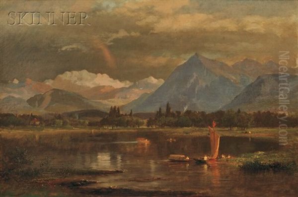 Lake View With Snow-capped Mountains by Samuel Lancaster Gerry