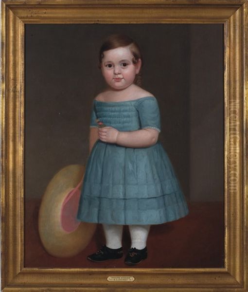 Portrait Of Frances Simmons As A Young Girl Oil Painting by Samuel Lancaster Gerry