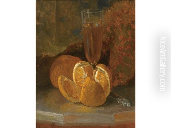 Still Life With Oranges Oil Painting by Samuel Lancaster Gerry