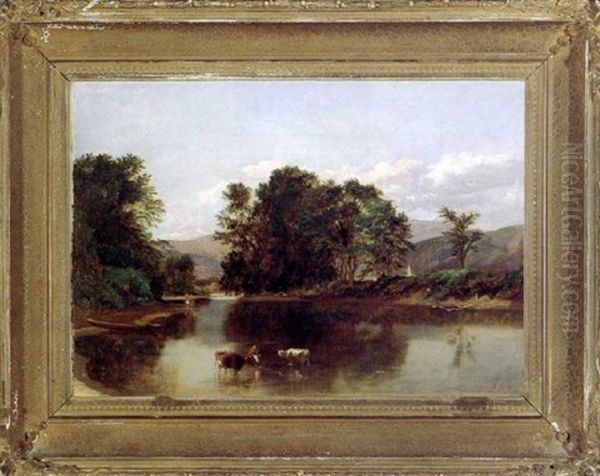 Pastoral Landscape Oil Painting by Samuel Lancaster Gerry