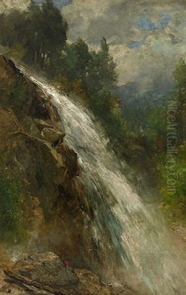 White Mountain Torrent Oil Painting by Samuel Lancaster Gerry