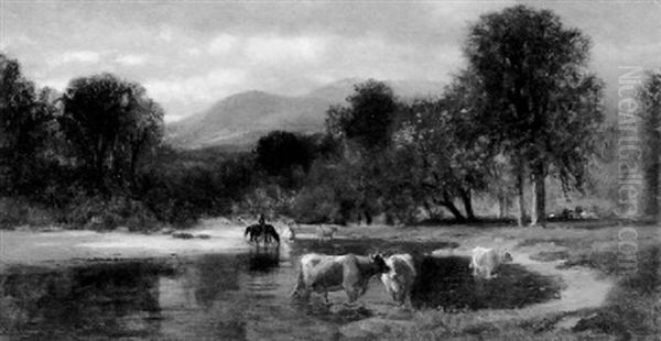 Wading Across The Saco River by Samuel Lancaster Gerry