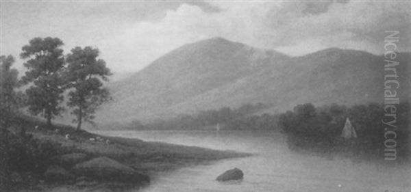 River Landscape Oil Painting by Samuel Lancaster Gerry