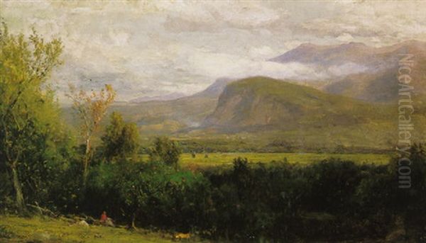 Sketching Moat Mountain From The Artist's Camp (the Intervale, North Conway) Oil Painting by Samuel Lancaster Gerry