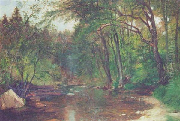 Wooded Stream Oil Painting by Samuel Lancaster Gerry