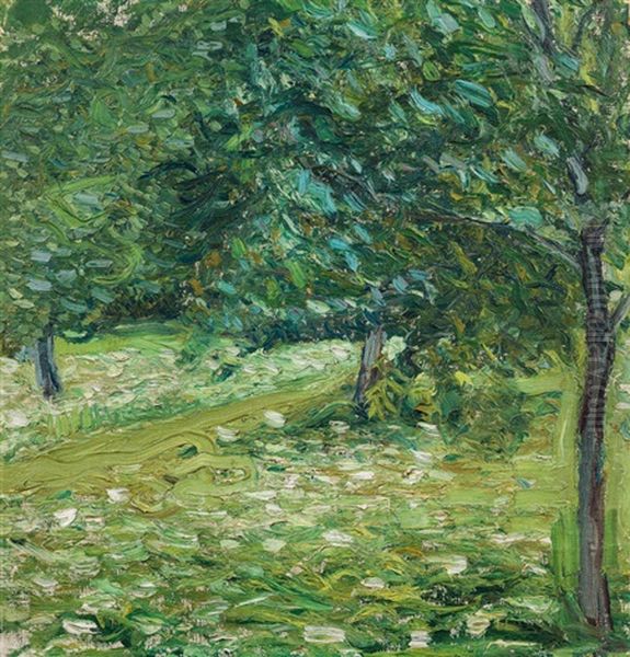 Obstgarten (kleines Gartenbild) Oil Painting by Richard Gerstl