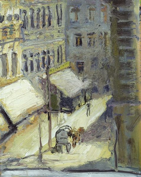 Blick In Die Nussdorferstrasse Oil Painting by Richard Gerstl