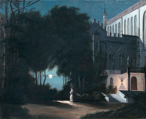 Kloster Bei Nacht Oil Painting by Joseph Gerstmeyer