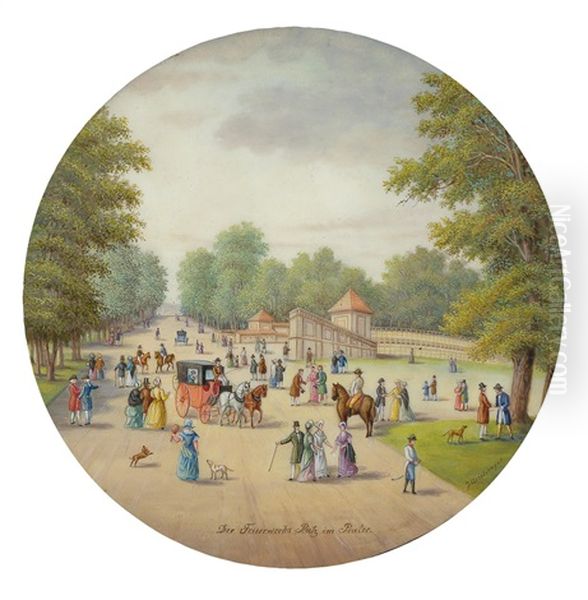 Der Feuerwerksplatz Im Prater Oil Painting by Joseph Gerstmeyer