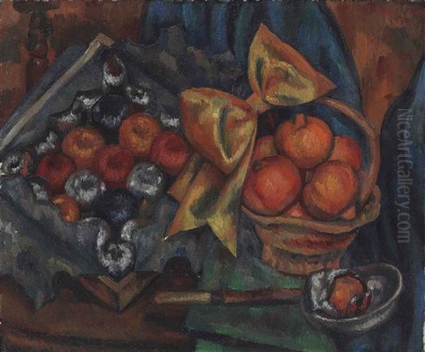 Still Life With Pomegranates And Fruit Oil Painting by Mark Gertler