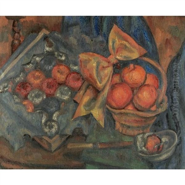 Still Life With Pomegranates Oil Painting by Mark Gertler