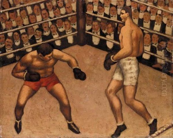 Boxers Oil Painting by Mark Gertler