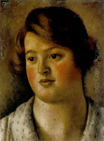 A Country Girl Oil Painting by Mark Gertler