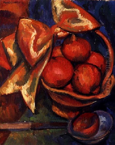 A Still Life Of Pomegranates Oil Painting by Mark Gertler