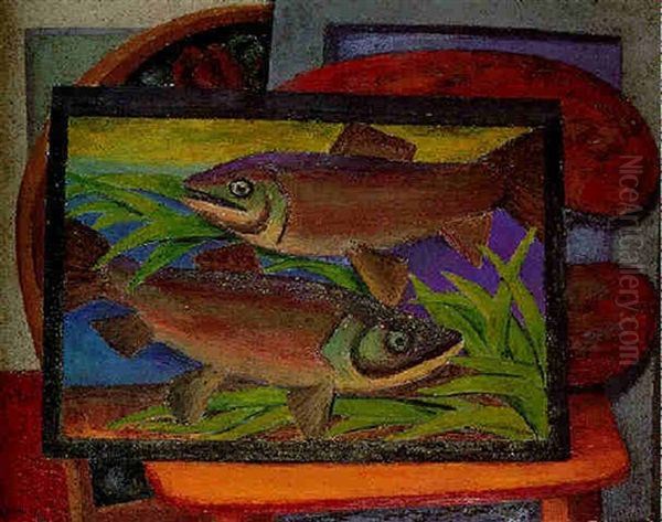 Fishes Oil Painting by Mark Gertler