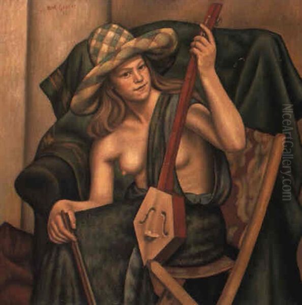 The Japanese Violin Oil Painting by Mark Gertler