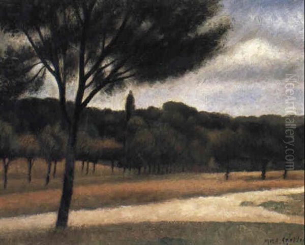 View Of Hampstead Oil Painting by Mark Gertler