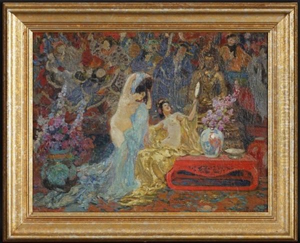 Au Harem Oil Painting by Paul Jean Gervais