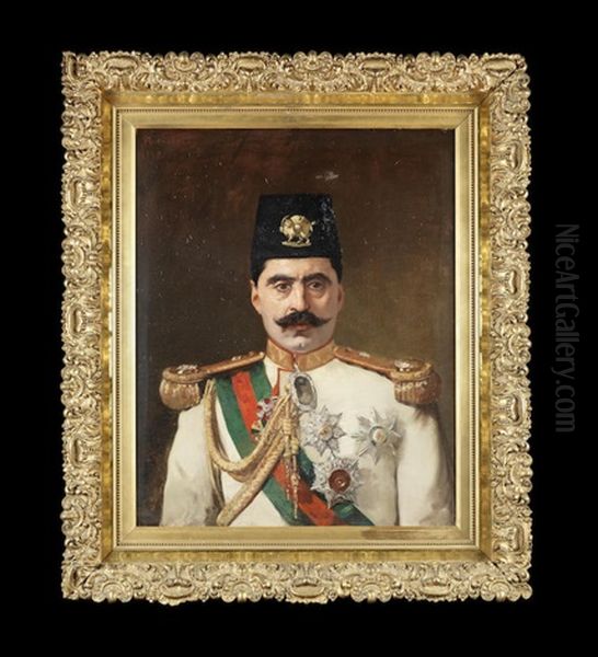 A Qajar Diplomat, Mirza Reza Khan Arfa' Al-dawlah (d. 1937) Oil Painting by Henri Gervex