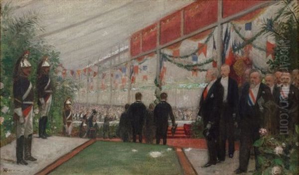 Le President Loubet En Visite Au Congres Des Maires De France Oil Painting by Henri Gervex