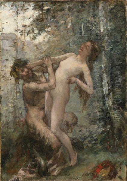 Satyre Et Baccante Oil Painting by Henri Gervex