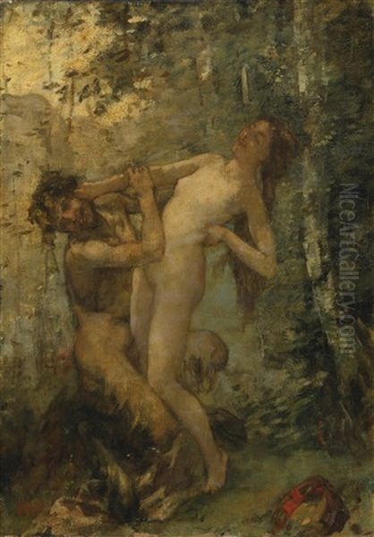 Satyre Et Baccante Oil Painting by Henri Gervex