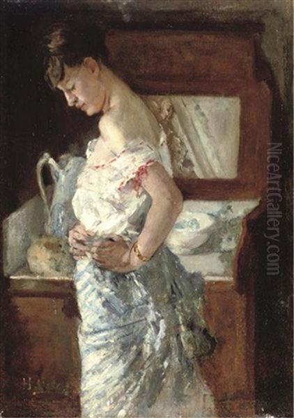 Femme A Sa Toilette Oil Painting by Henri Gervex