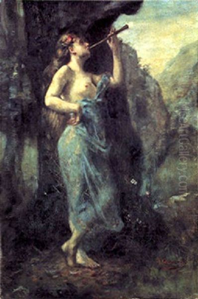 Jeune Fille A La Flute Oil Painting by Henri Gervex