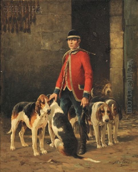 Master Of The Hounds Oil Painting by Jean Victor Albert De Gesne