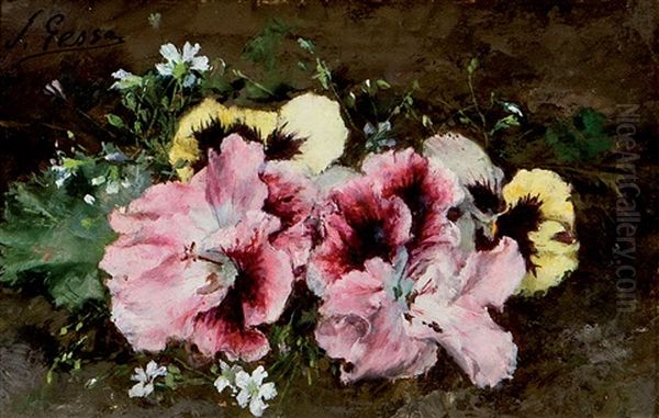 Flores Oil Painting by Sebastian Gessa Y Arias